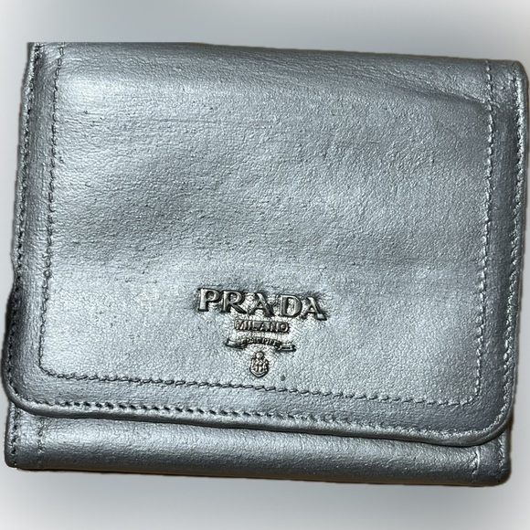 Prada Trifold Vintage Silver Wallet - Picture 1 of 12